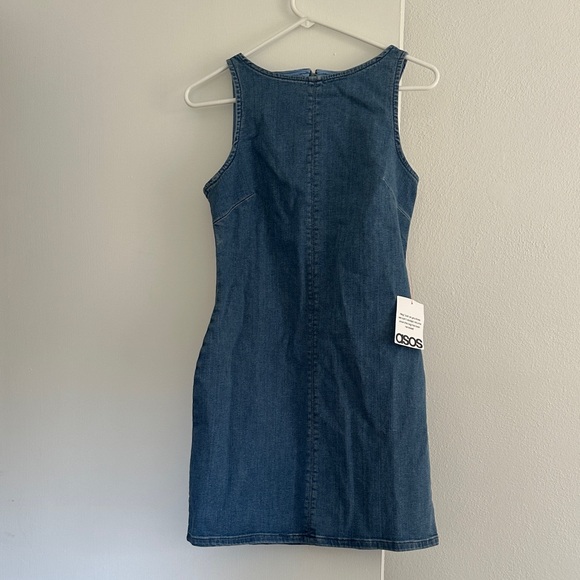 ASOS Dark Blue Denim Mini Dress - Picture 1 of 3